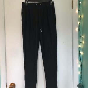 Black ribbed joggers